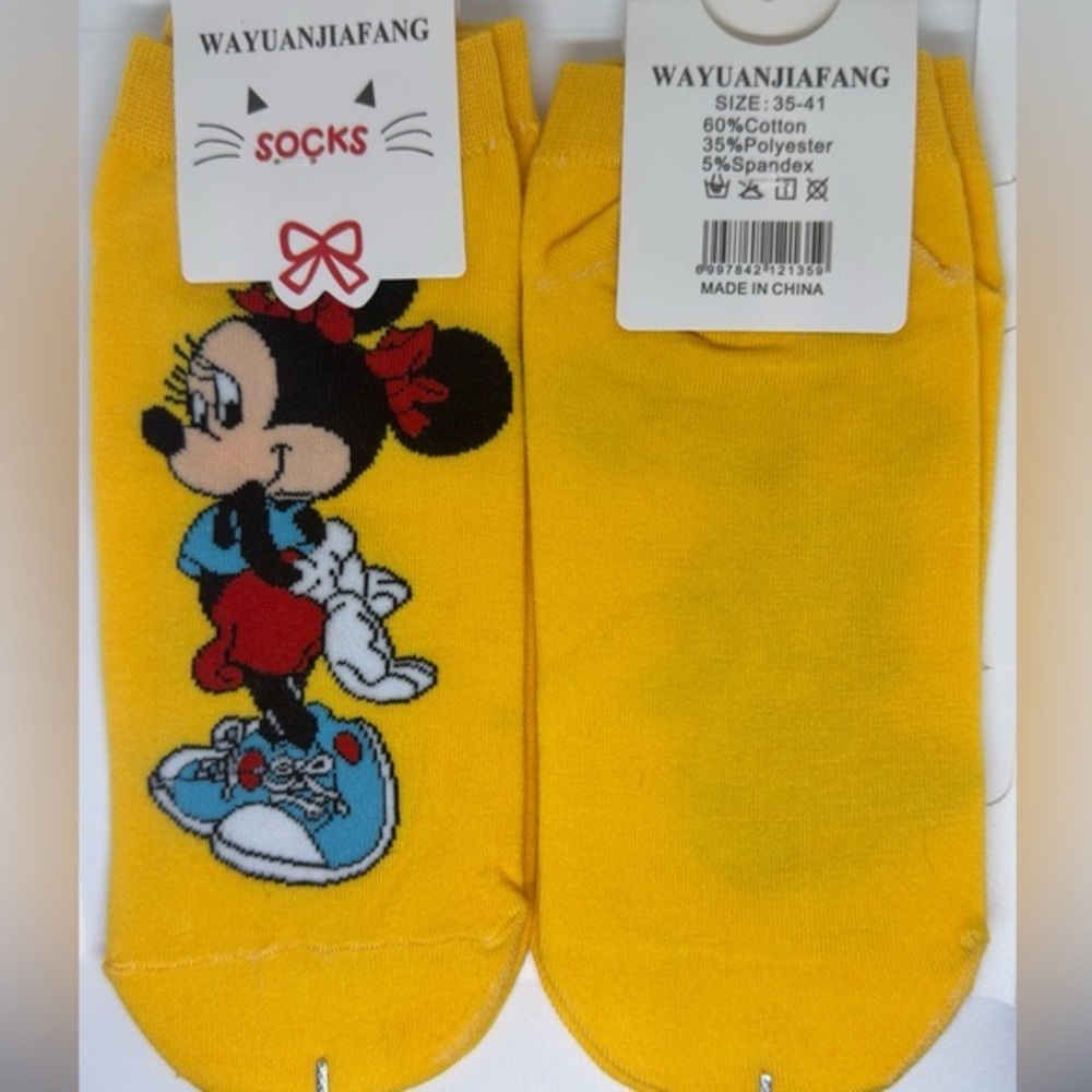Yellow Minnie Socks